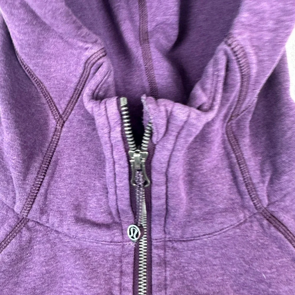 Lululemon Scuba Hoodie Womens 4 Purple Full Zip Fleece Thumbholes Logo Jacket